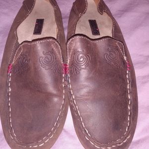 Women's leather loafers.